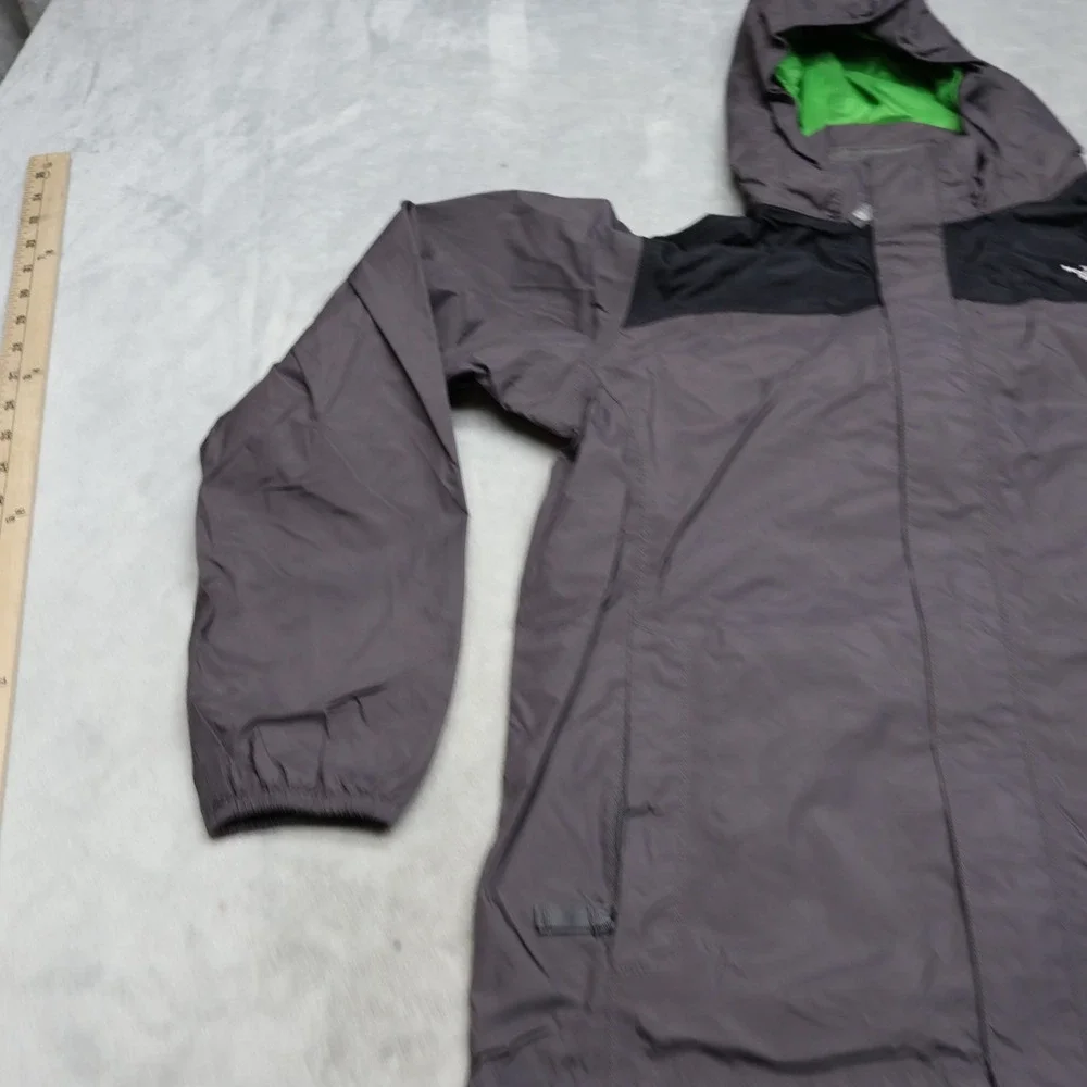North Face Jacket Boys Large 14/16 Grey Ripstop Waterproof Light Pack Rain Wind